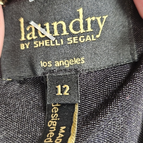 LAUNDRY by SHELLI SEGAL Ring Neck Blouson Dress Size 12 - Picture 7 of 8